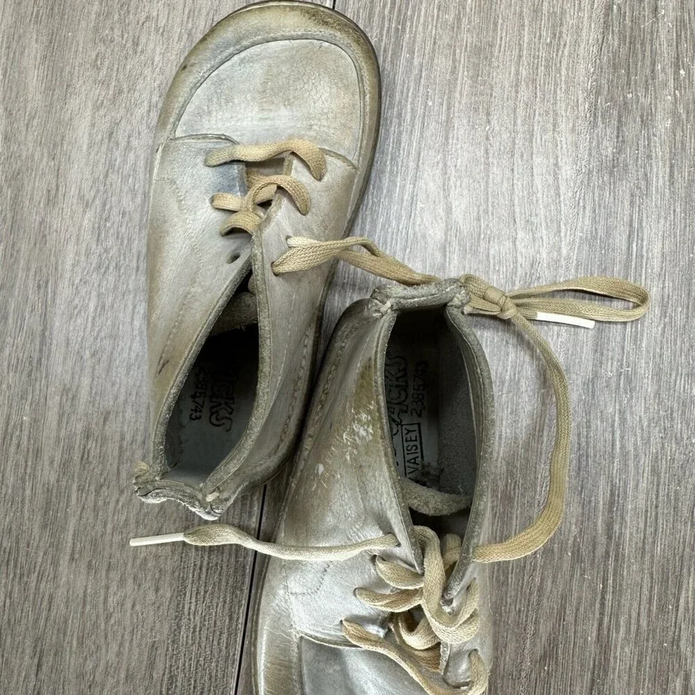VTG Jumping Jacks Boots Youth Size 2 Moccasin High Top Leather Off White